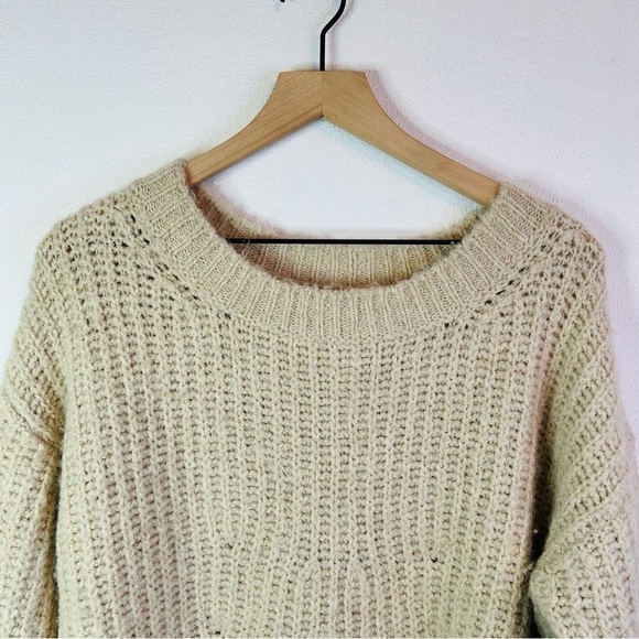 Anthropologie Camila Oversized Pullover Sweater Cream Wool Blend XS - Picture 5 of 12